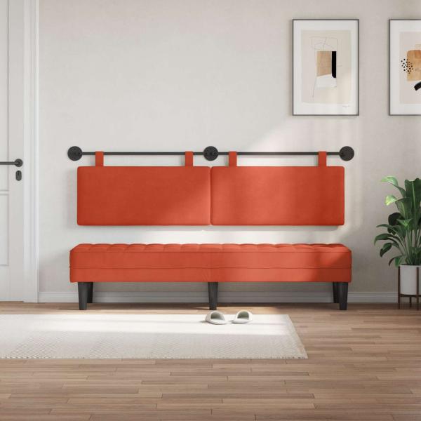 Hängendes Kopfteil Rot-Orange Cordstoff
