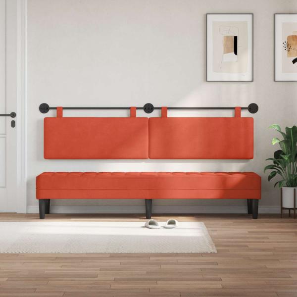 Hängendes Kopfteil Rot-Orange Cordstoff