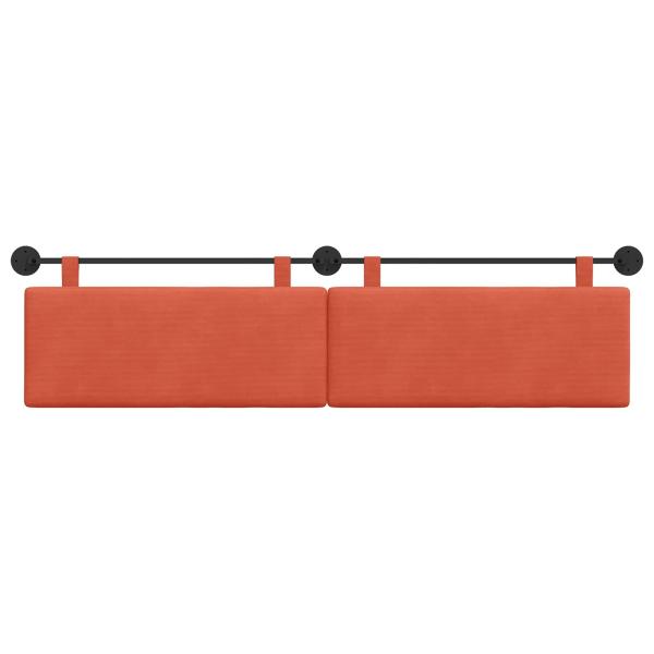 Hängendes Kopfteil Rot-Orange Cordstoff