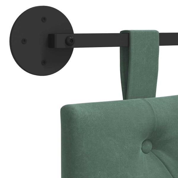 Hängendes Kopfteil Mit LED Licht Meergrün Samt