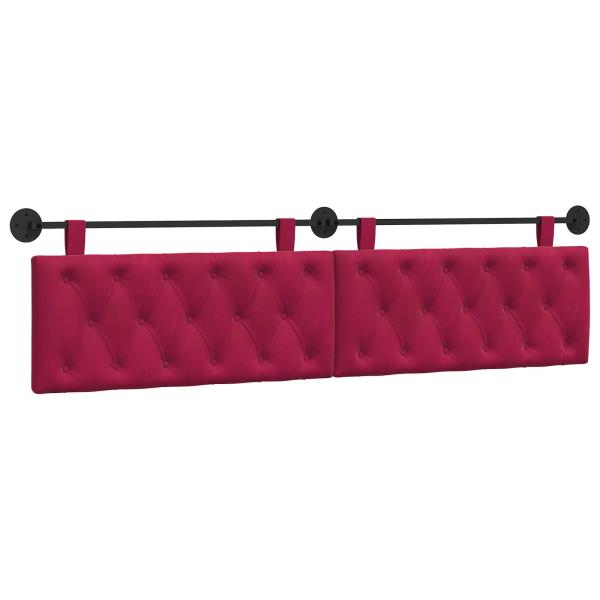 Hängendes Kopfteil Mit LED Licht Weinrot Samt