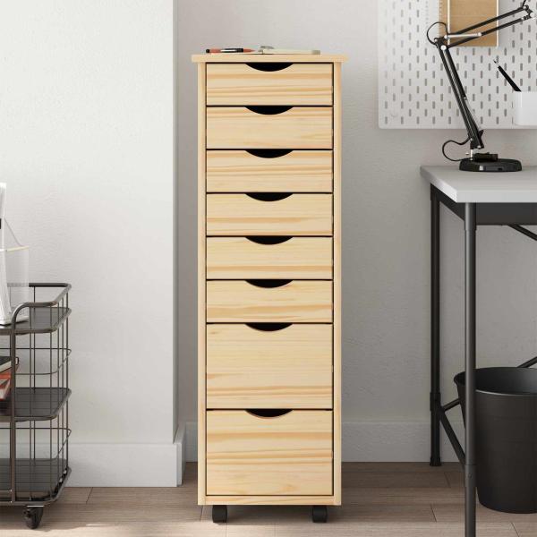 Rollcontainer mit Schubladen MOSS 34 x 39 x 103 cm Klarlack