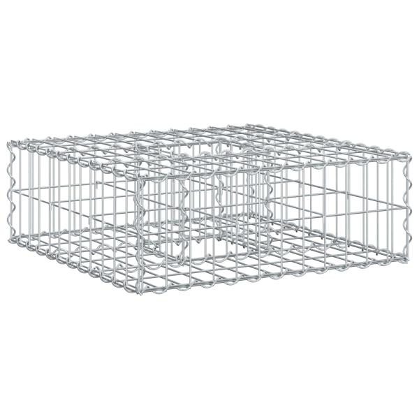 Gabionen Hochbeet 60 x 60 x 20 cm Verzinkter Stahl Silber