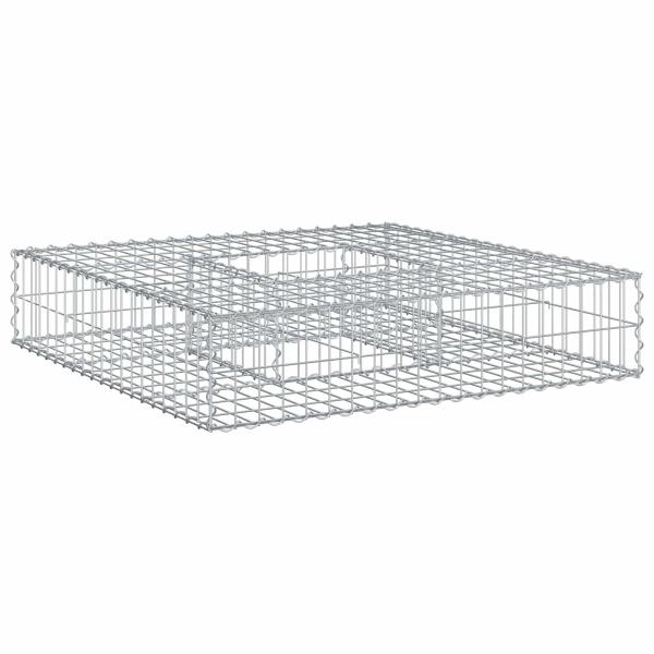Gabionen Hochbeet 100 x 100 x 20 cm Verzinkter Stahl Silber