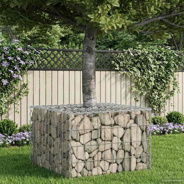 ARDEBO.de - Gabionen Hochbeet 60 x 60 x 40 cm Verzinkter Stahl Silber