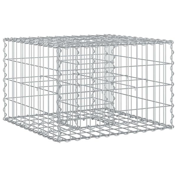 Gabionen Hochbeet 60 x 60 x 40 cm Verzinkter Stahl Silber