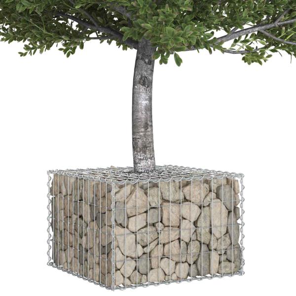 Gabionen Hochbeet 60 x 60 x 40 cm Verzinkter Stahl Silber