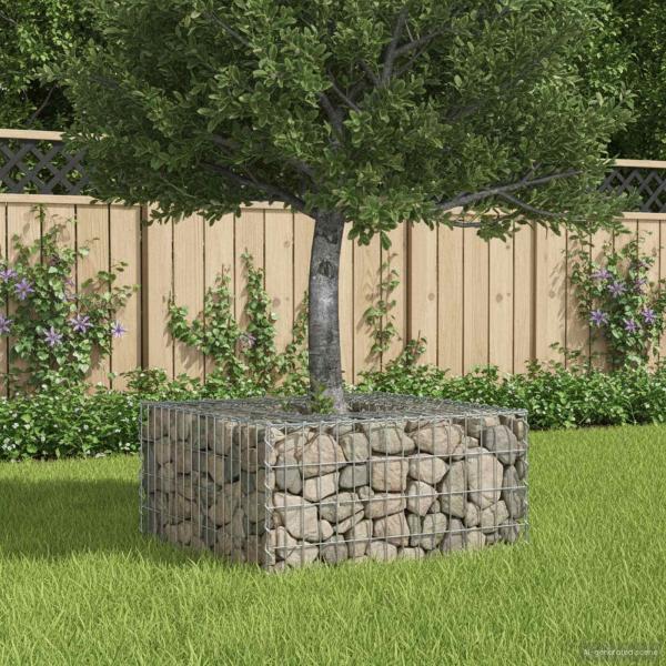 ARDEBO.de - Gabionen Hochbeet 80 x 80 x 40 cm Verzinkter Stahl Silber