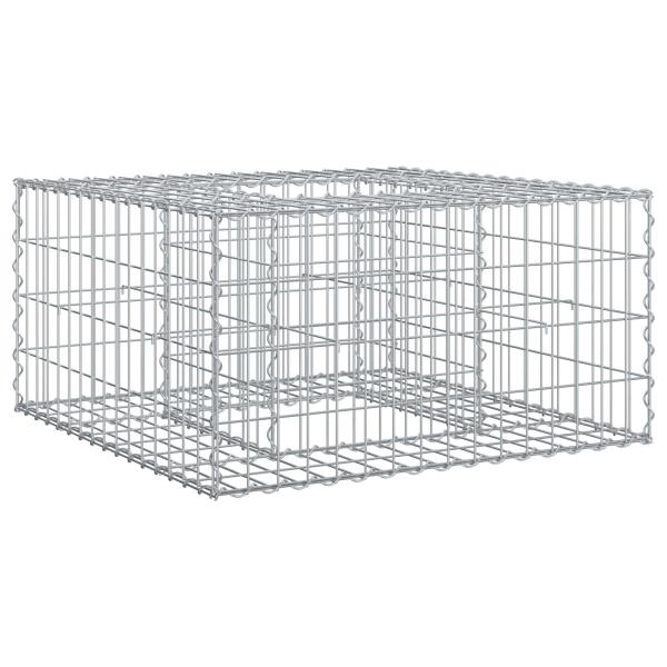 Gabionen Hochbeet 80 x 80 x 40 cm Verzinkter Stahl Silber