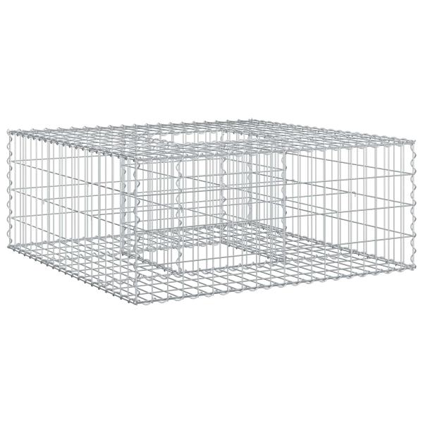 Gabionen Hochbeet 100 x 100 x 40 cm Verzinkter Stahl Silber