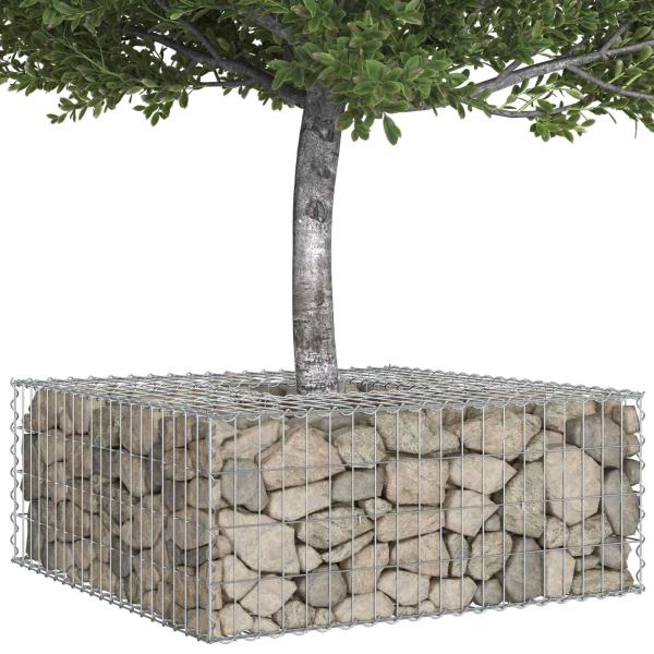 Gabionen Hochbeet 100 x 100 x 40 cm Verzinkter Stahl Silber