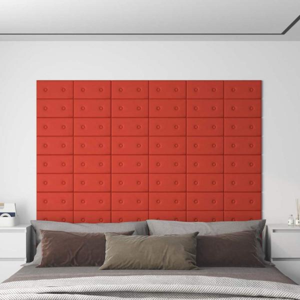 ARDEBO.de - Wandkopfteilen 12 Stk. Rot Kunstleder