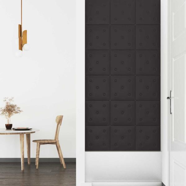 Wandkopfteilen 12 Stk. Schwarz Kunstleder