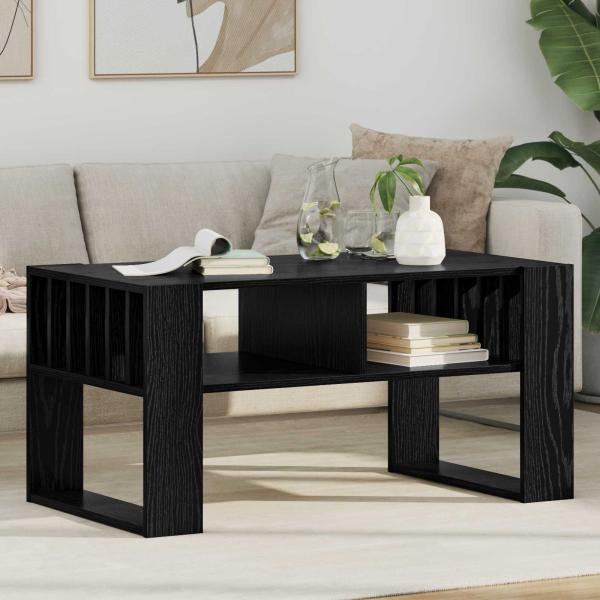 ARDEBO.de - Couchtisch Schwarz Eichen-Optik 92 x 49,5 x 45 cm Holzwerkstoff