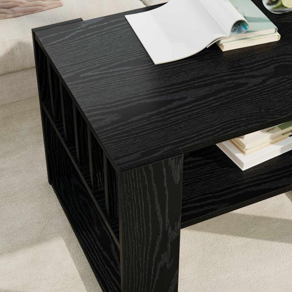Couchtisch Schwarz Eichen-Optik 66 x 49,5 x 45 cm Holzwerkstoff