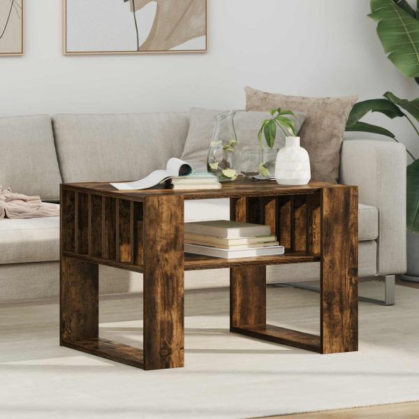 ARDEBO.de - Couchtisch Geräucherte Eiche 66 x 49,5 x 45 cm Holzwerkstoff