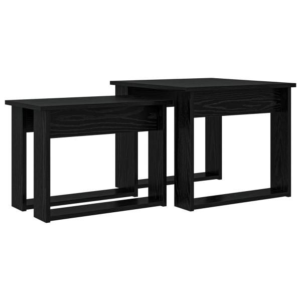 Kaffeetisch Set 2 stk. Schwarz Eichen-Optik 50 x 52 x 42 cm