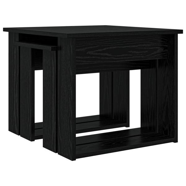 Kaffeetisch Set 2 stk. Schwarz Eichen-Optik 50 x 52 x 42 cm