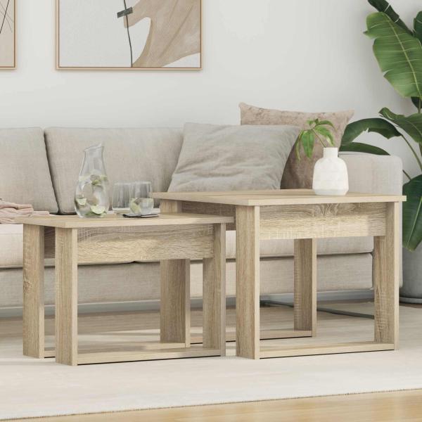 ARDEBO.de - Kaffeetisch Set 2 stk. Sonoma-Eiche 50 x 52 x 42 cm