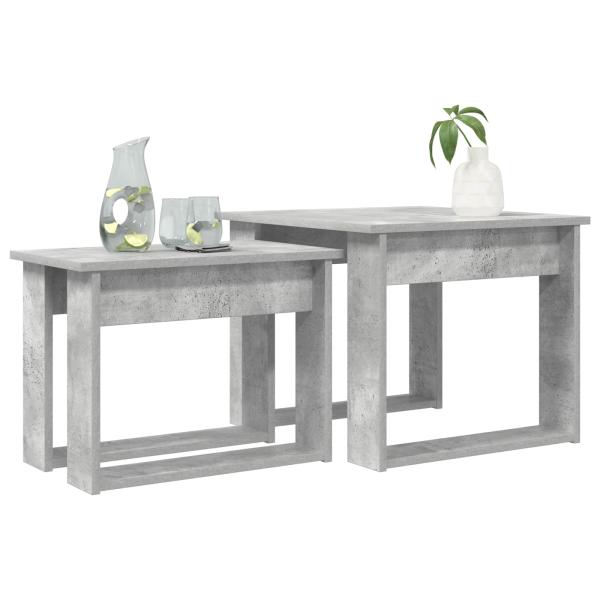 Kaffeetisch Set 2 stk. Beton Grau 50 x 52 x 42 cm Holzwerkstoff