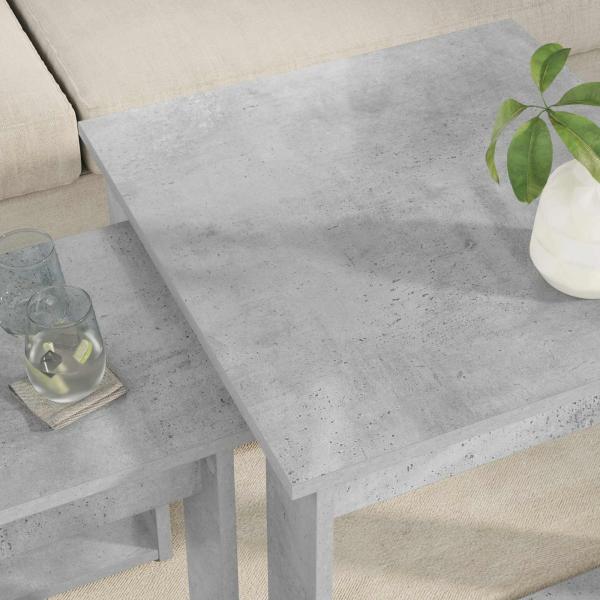 Kaffeetisch Set 2 stk. Beton Grau 50 x 52 x 42 cm Holzwerkstoff