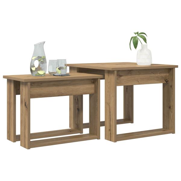 Kaffeetisch Set 2 stk. Artisan-Eiche 50 x 52 x 42 cm