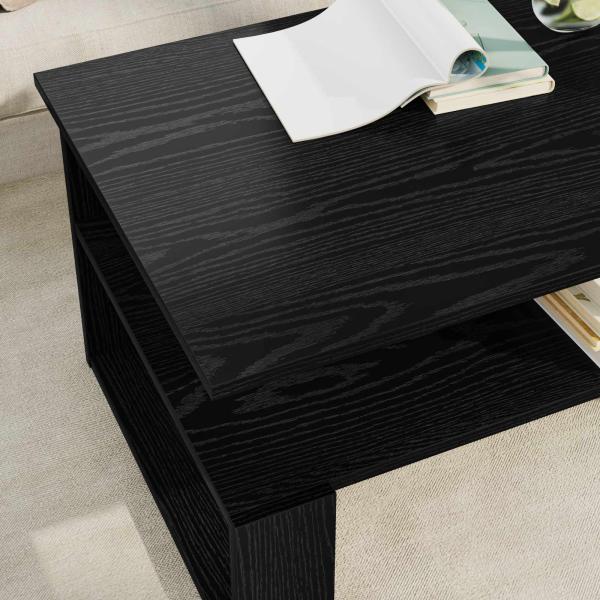Couchtisch Schwarz Eichen-Optik 90 x 50 x 40 cm Holzwerkstoff