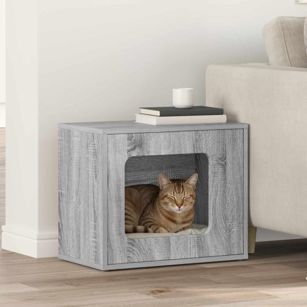 ARDEBO.de - Katzenhaus Sonoma-Grau 51 x 30 x 42,5 cm Holzwerkstoff