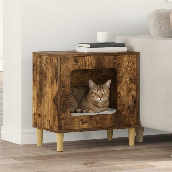 ARDEBO.de - Katzenhaus Räuchereiche 51 x 30 x 52 cm Holzwerkstoff