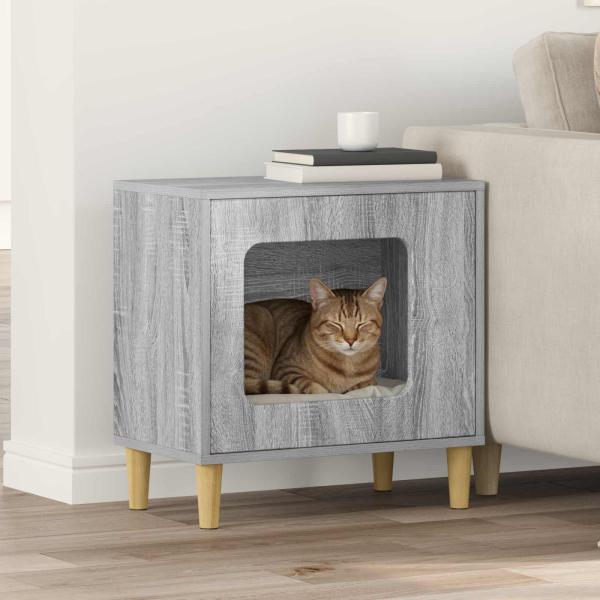 ARDEBO.de - Katzenhaus Sonoma-Grau 51 x 30 x 52 cm Holzwerkstoff