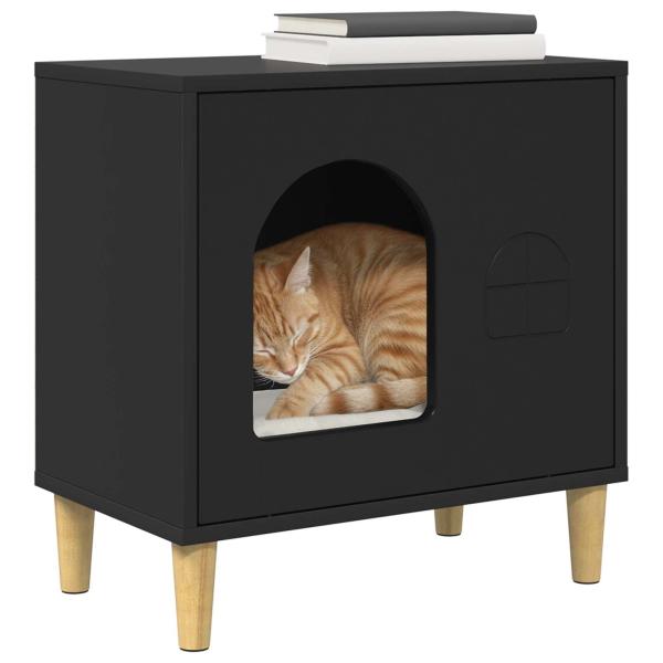 Katzenhaus Schwarz 51 x 30 x 52 cm Holzwerkstoff