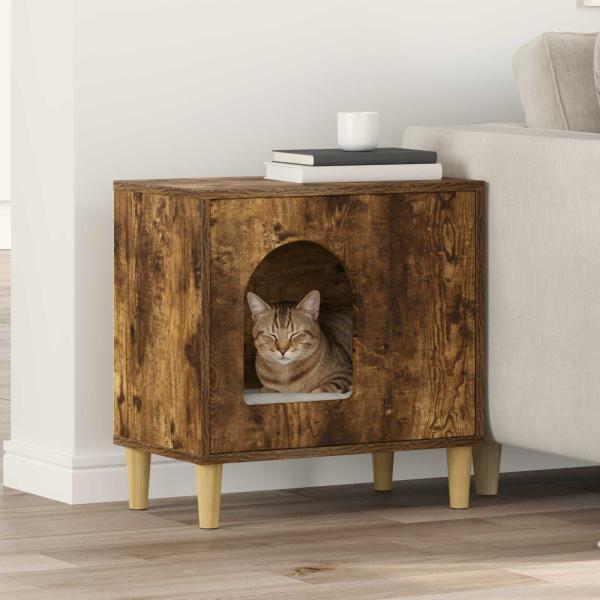 ARDEBO.de - Katzenhaus Räuchereiche 51 x 30 x 52 cm Holzwerkstoff