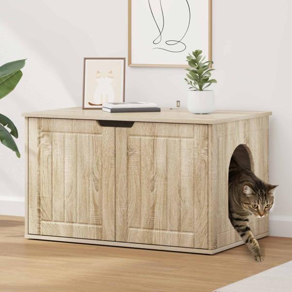 ARDEBO.de - Katzenhaus Sonoma 85 x 55 x 50,5 cm Holzwerkstoff