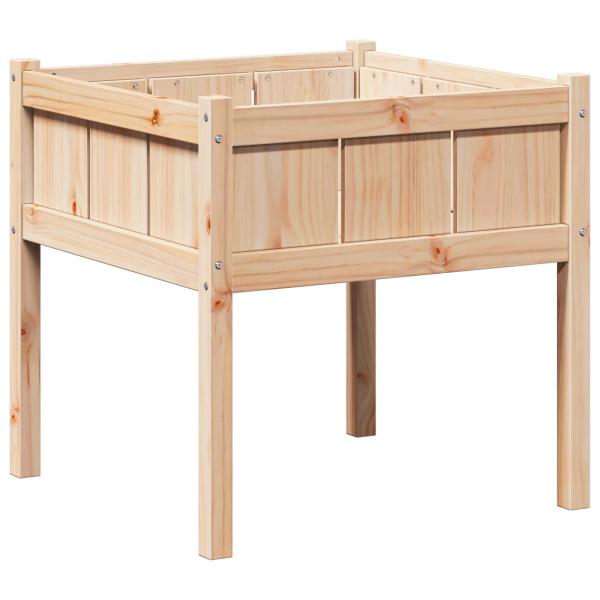 Garten-Pflanzgefäß Natur 70 x 70 x 70 cm Massives Kiefernholz