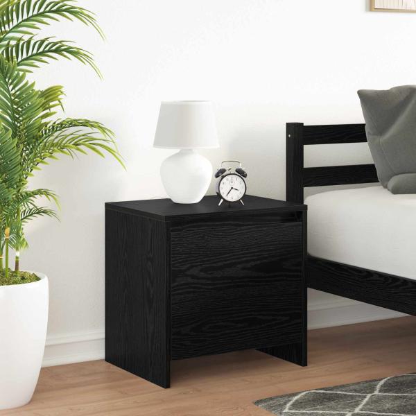 ARDEBO.de - Nachttisch Schwarz Eichen-Optik 45 x 34 x 44,5 cm Holzwerkstoff