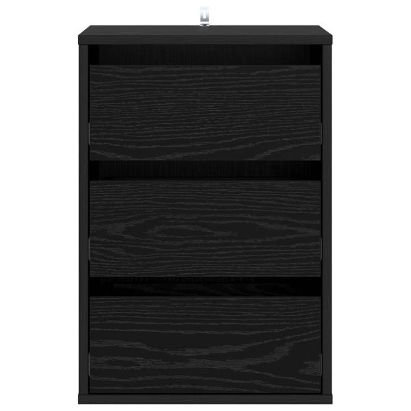 Schubladenschrank 3-Schublade Schwarz Eichen-Optik