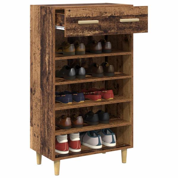 Schuhschrank 60 x 35 x 105 cm Holzwerkstoff Altholz