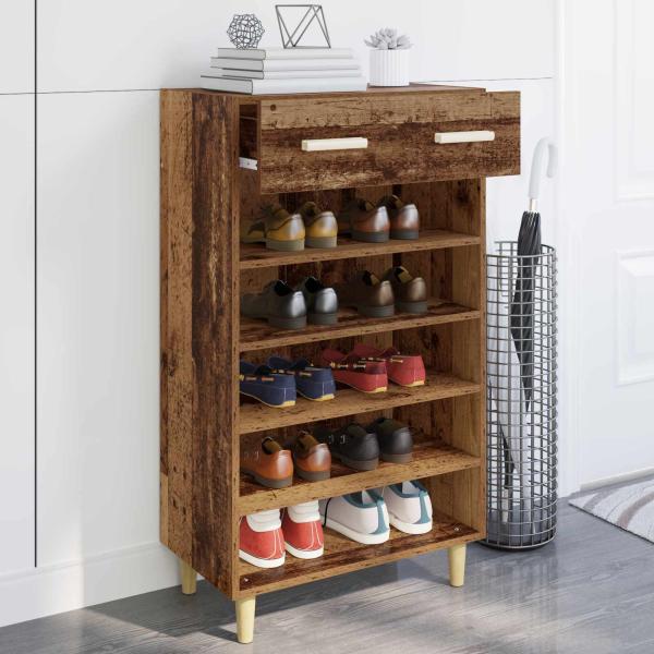 Schuhschrank 60 x 35 x 105 cm Holzwerkstoff Altholz
