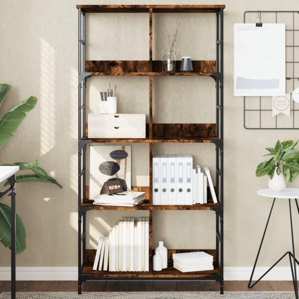 ARDEBO.de - B?cherregal R?uchereiche 78,5x33x153 cm Holzwerkstoff