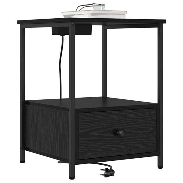 Nachttisch 2 stk. Schwarz Eichen-Optik 42 x 41 x 56 cm