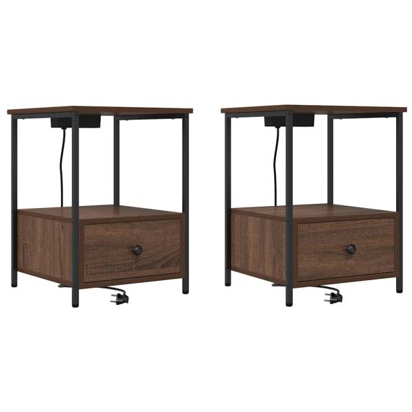 Nachttisch 2 stk. Braun Eichen-Optik 42 x 41 x 56 cm