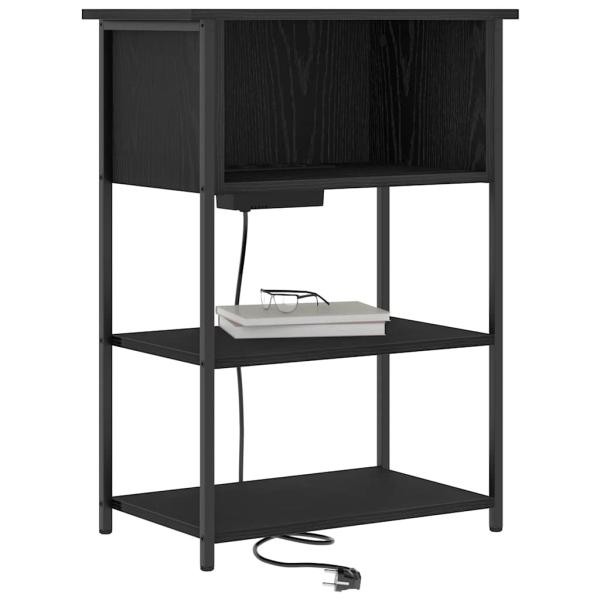 Nachttisch Schwarz Eichen-Optik 55 x 31 x 76 cm Holzwerkstoff