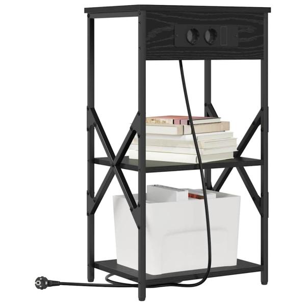 Nachttisch 2 stk. Schwarz Eichen-Optik 41 x 31 x 76 cm