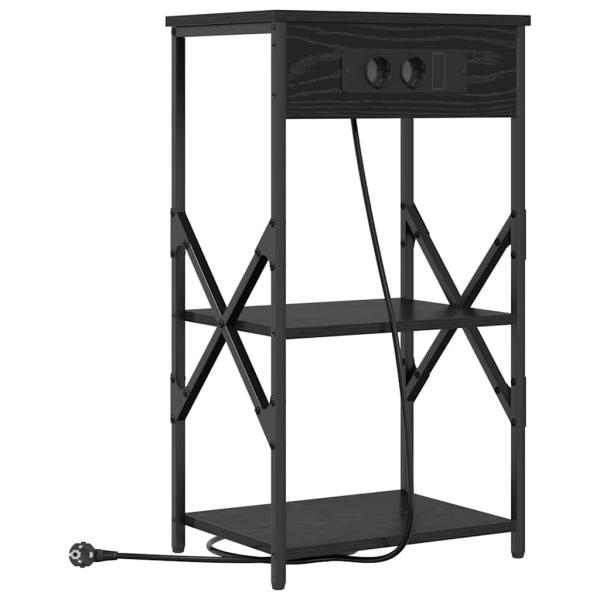 Nachttisch 2 stk. Schwarz Eichen-Optik 41 x 31 x 76 cm
