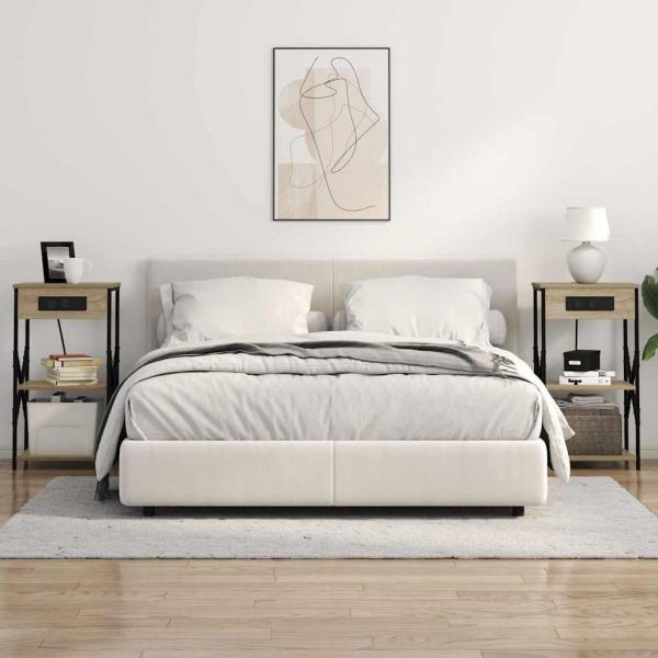 Nachttisch mit Regal Sonoma-Eiche 41 x 31 x 76 cm Holzwerkstoff