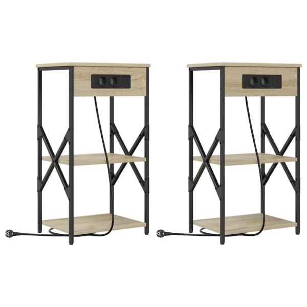 Nachttisch 2 Stk. Sonoma-Eiche 41 x 31 x 76 cm Holzwerkstoff