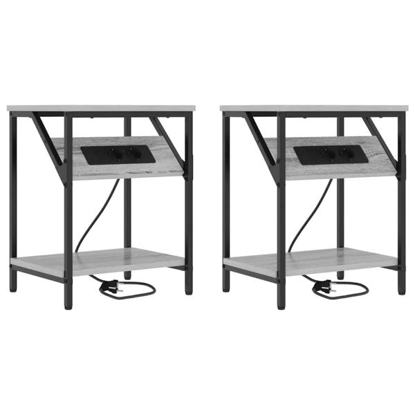 Nachttisch 2 stk. Graues Sonoma 38 x 30 x 48 cm Holzwerkstoff