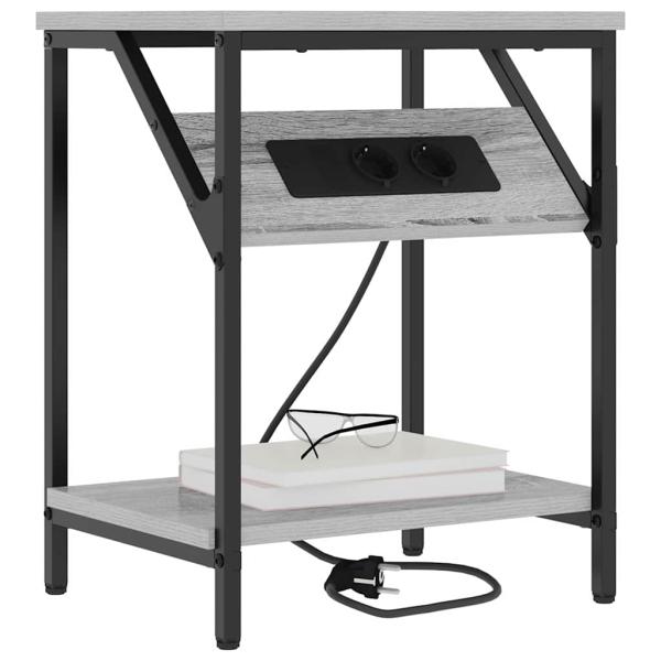 Nachttisch 2 stk. Graues Sonoma 38 x 30 x 48 cm Holzwerkstoff