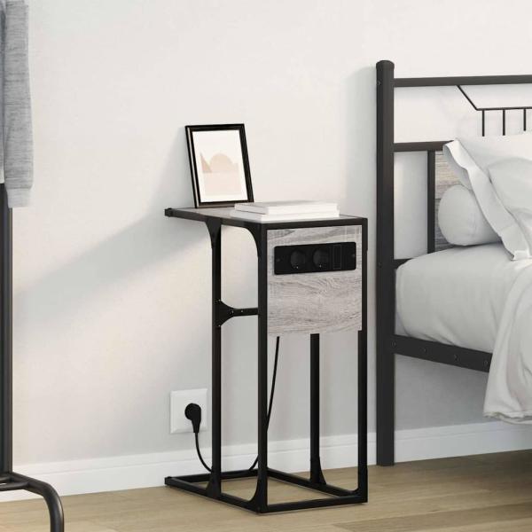ARDEBO.de - Nachttisch Sonoma-Grau 41,5 x 26 x 60,5 cm Holzwerkstoff