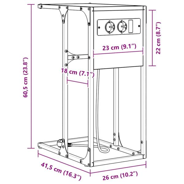 Nachttisch Braun Eichen-Optik 41,5 x 26 x 60,5 cm Holzwerkstoff